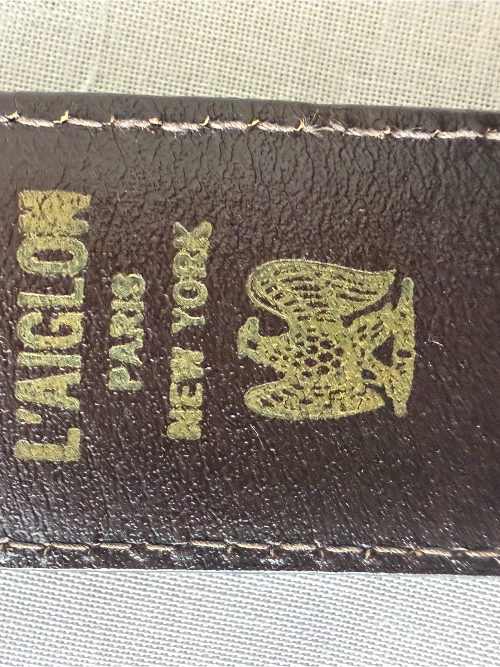 L’Aigle Paris New York Vintage Men’s Brown Leather Dress Belt 38 Fathers Day Gif - Picture 12 of 16